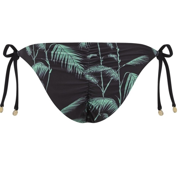 Wildfox Bamboo Reversible Tie Side Brazilian Bikini tropical multi style top xs - Picture 9 of 9